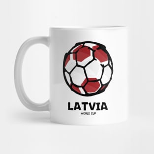 Latvia Football Country Flag Mug